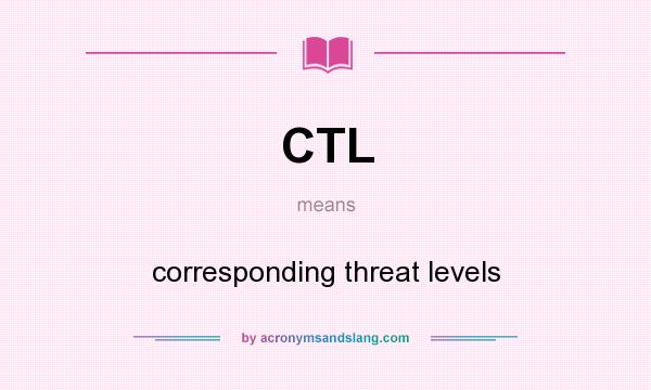 What does CTL mean? It stands for corresponding threat levels