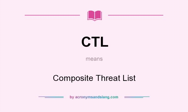 What does CTL mean? It stands for Composite Threat List