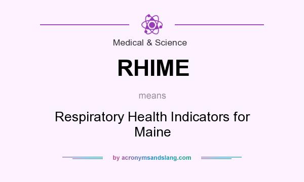 What does RHIME mean? It stands for Respiratory Health Indicators for Maine