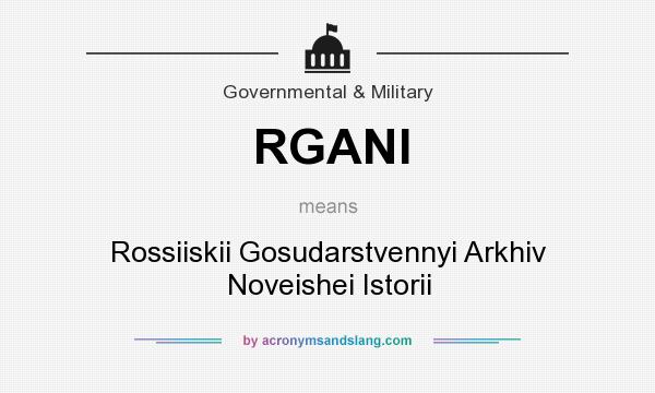 What does RGANI mean? It stands for Rossiiskii Gosudarstvennyi Arkhiv Noveishei Istorii
