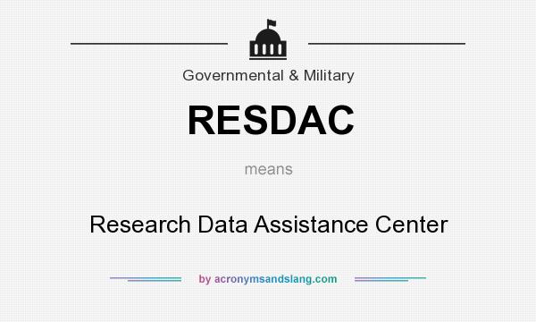 What does RESDAC mean? It stands for Research Data Assistance Center