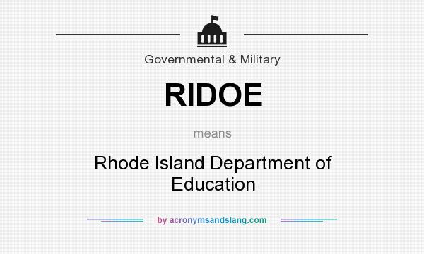 What does RIDOE mean? It stands for Rhode Island Department of Education