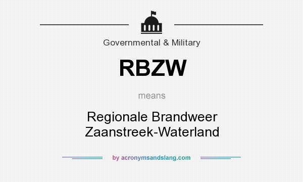 What does RBZW mean? It stands for Regionale Brandweer Zaanstreek-Waterland
