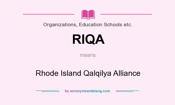 What does RIQA mean? It stands for Rhode Island Qalqilya Alliance