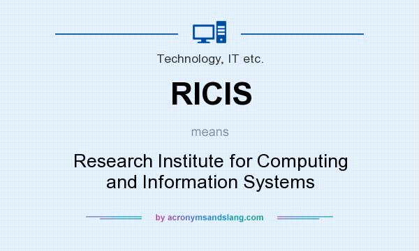 What does RICIS mean? It stands for Research Institute for Computing and Information Systems