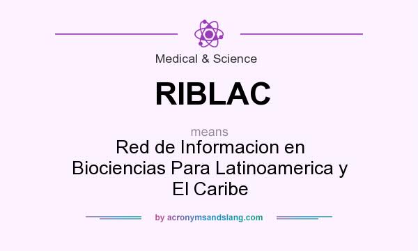What does RIBLAC mean? It stands for Red de Informacion en Biociencias Para Latinoamerica y El Caribe