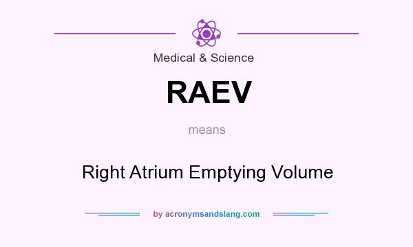 What does RAEV mean? It stands for Right Atrium Emptying Volume