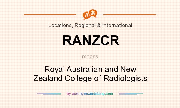 What does RANZCR mean? It stands for Royal Australian and New Zealand College of Radiologists