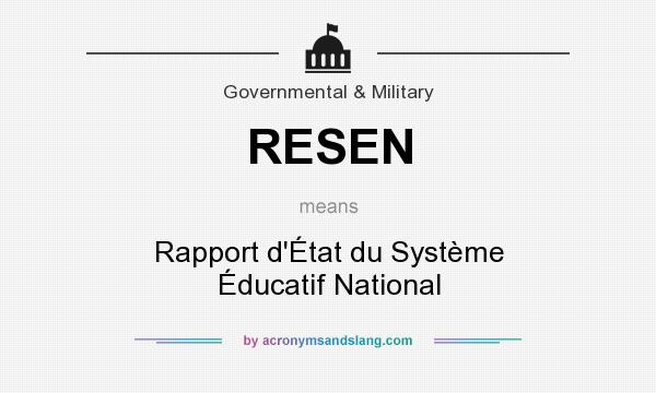 What does RESEN mean? It stands for Rapport d`État du Système Éducatif National