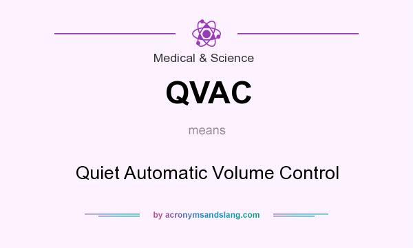 What does QVAC mean? It stands for Quiet Automatic Volume Control