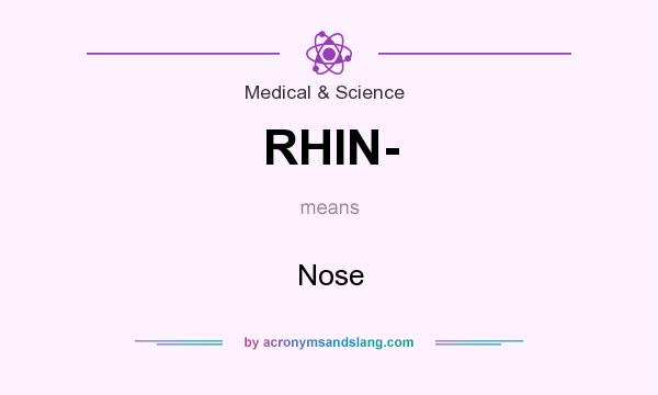 What does RHIN- mean? It stands for Nose