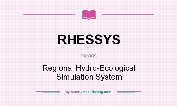 What does RHESSYS mean? It stands for Regional Hydro-Ecological Simulation System