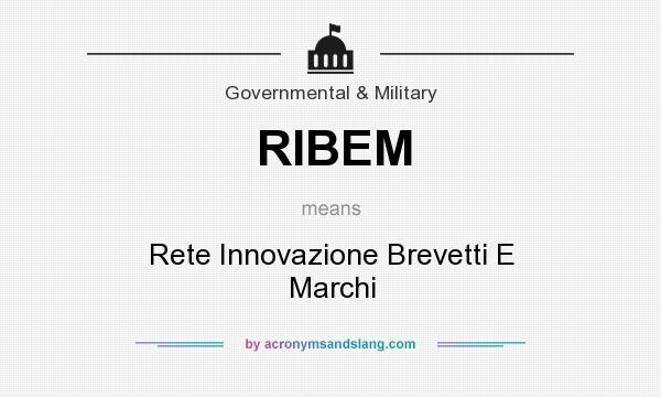 What does RIBEM mean? It stands for Rete Innovazione Brevetti E Marchi