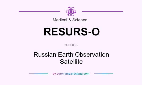 What does RESURS-O mean? It stands for Russian Earth Observation Satellite