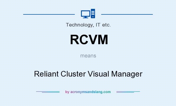 What does RCVM mean? It stands for Reliant Cluster Visual Manager