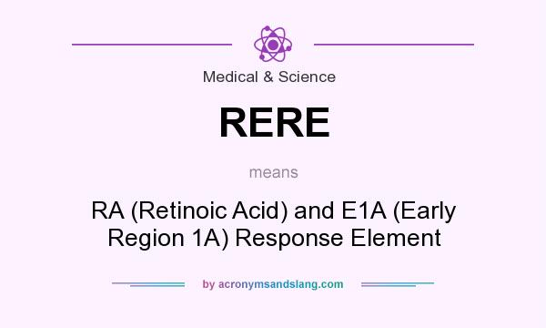 What does RERE mean? It stands for RA (Retinoic Acid) and E1A (Early Region 1A) Response Element