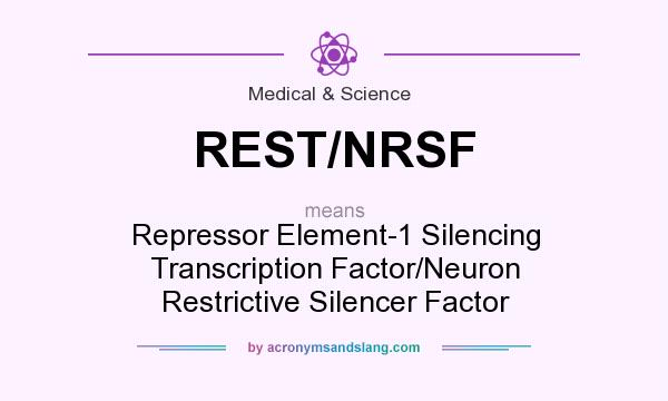 What does REST/NRSF mean? It stands for Repressor Element-1 Silencing Transcription Factor/Neuron Restrictive Silencer Factor