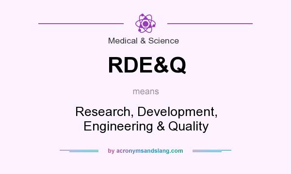 What does RDE&Q mean? It stands for Research, Development, Engineering & Quality