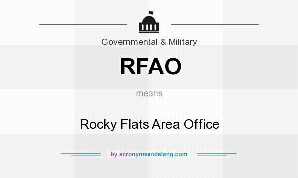 What does RFAO mean? It stands for Rocky Flats Area Office