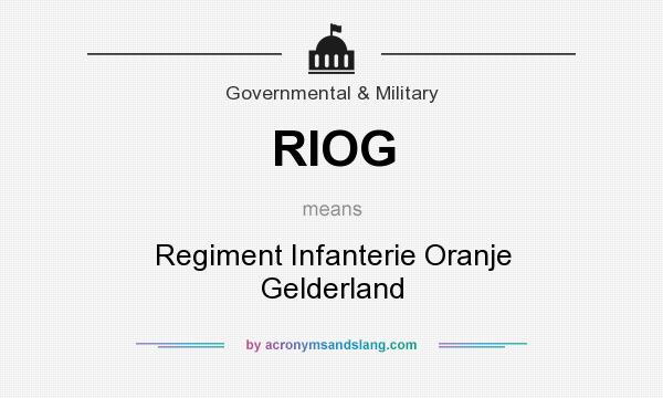 What does RIOG mean? It stands for Regiment Infanterie Oranje Gelderland