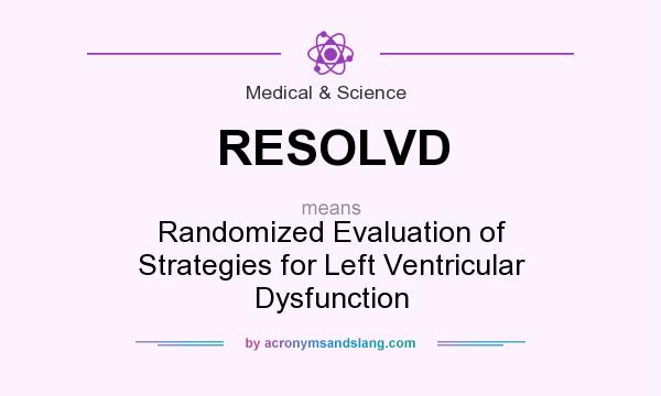 What does RESOLVD mean? It stands for Randomized Evaluation of Strategies for Left Ventricular Dysfunction
