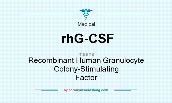 What does rhG-CSF mean? It stands for Recombinant Human Granulocyte Colony-Stimulating Factor