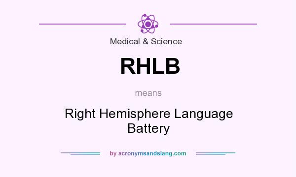What does RHLB mean? It stands for Right Hemisphere Language Battery