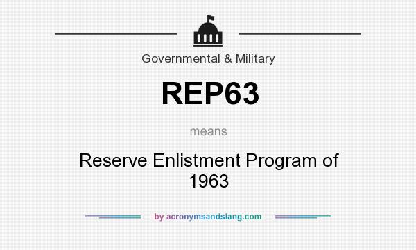What does REP63 mean? It stands for Reserve Enlistment Program of 1963