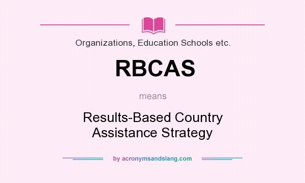 What does RBCAS mean? It stands for Results-Based Country Assistance Strategy