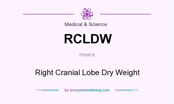 What does RCLDW mean? It stands for Right Cranial Lobe Dry Weight