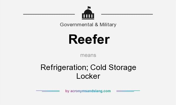 What does Reefer mean? It stands for Refrigeration; Cold Storage Locker