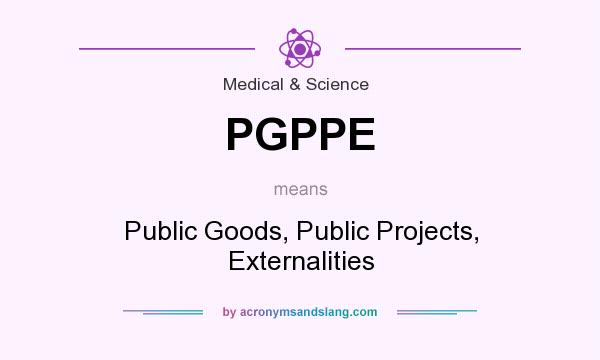 What does PGPPE mean? It stands for Public Goods, Public Projects, Externalities