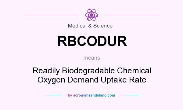 What does RBCODUR mean? It stands for Readily Biodegradable Chemical Oxygen Demand Uptake Rate