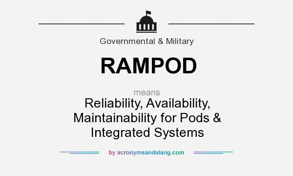 What does RAMPOD mean? It stands for Reliability, Availability, Maintainability for Pods & Integrated Systems