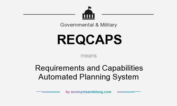 What does REQCAPS mean? It stands for Requirements and Capabilities Automated Planning System