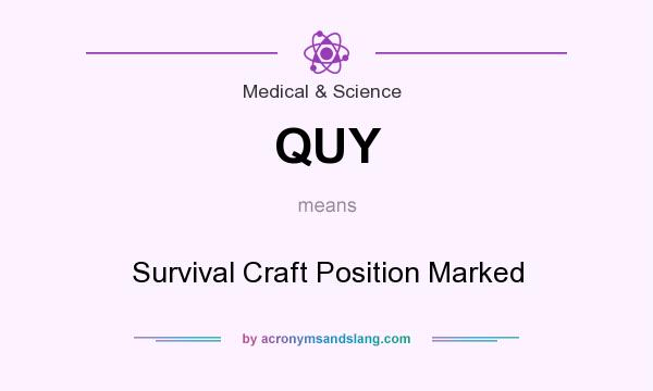 What does QUY mean? It stands for Survival Craft Position Marked
