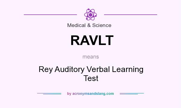 What does RAVLT mean? It stands for Rey Auditory Verbal Learning Test