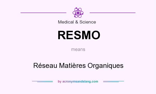 What does RESMO mean? It stands for Réseau Matières Organiques
