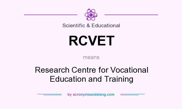 What does RCVET mean? It stands for Research Centre for Vocational Education and Training