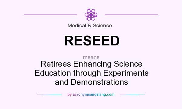 What does RESEED mean? It stands for Retirees Enhancing Science Education through Experiments and Demonstrations