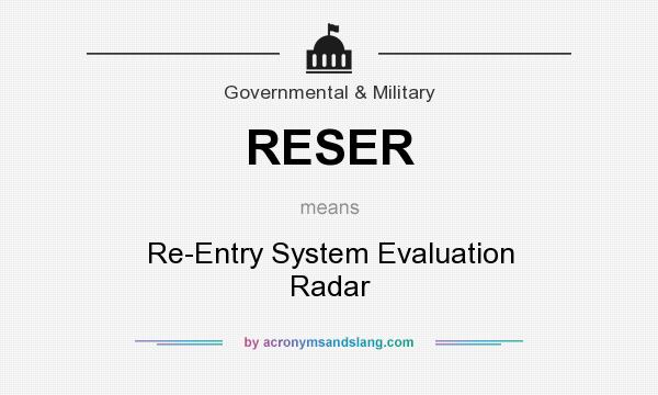 What does RESER mean? It stands for Re-Entry System Evaluation Radar