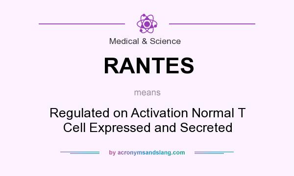 What does RANTES mean? It stands for Regulated on Activation Normal T Cell Expressed and Secreted