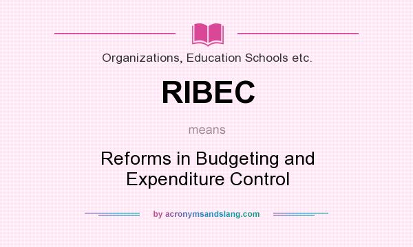 What does RIBEC mean? It stands for Reforms in Budgeting and Expenditure Control