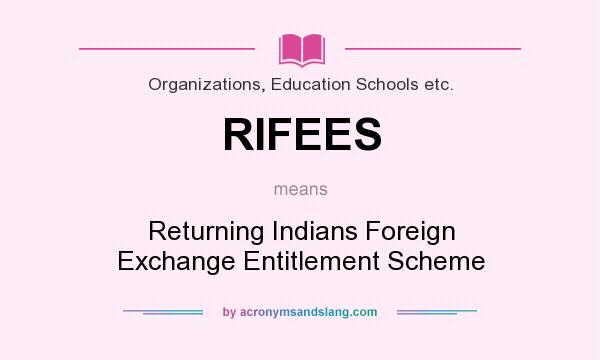 What does RIFEES mean? It stands for Returning Indians Foreign Exchange Entitlement Scheme