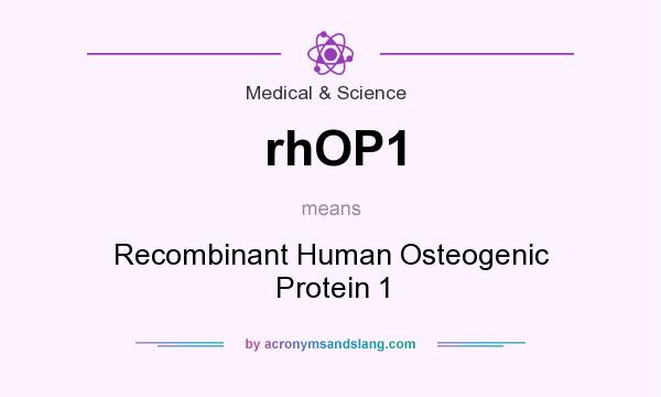 What does rhOP1 mean? It stands for Recombinant Human Osteogenic Protein 1