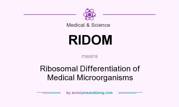 What does RIDOM mean? It stands for Ribosomal Differentiation of Medical Microorganisms