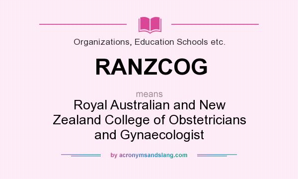 What does RANZCOG mean? It stands for Royal Australian and New Zealand College of Obstetricians and Gynaecologist