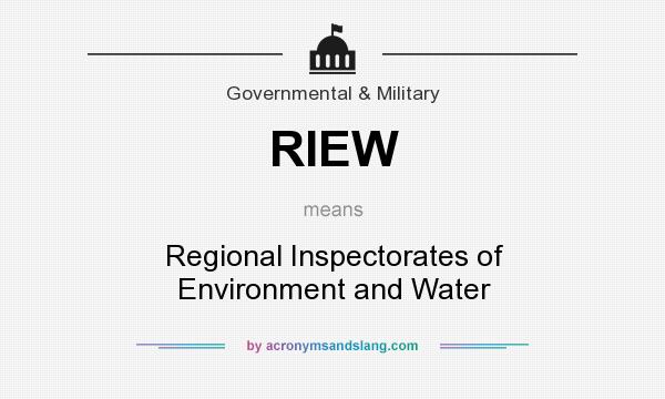 What does RIEW mean? It stands for Regional Inspectorates of Environment and Water