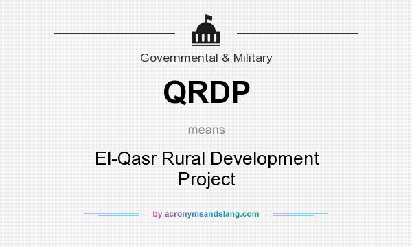 What does QRDP mean? It stands for El-Qasr Rural Development Project