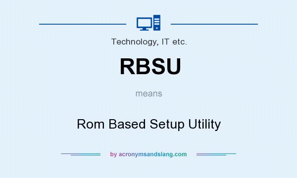 What does RBSU mean? It stands for Rom Based Setup Utility